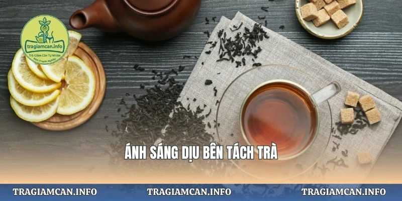 Ánh sáng dịu bên tách trà